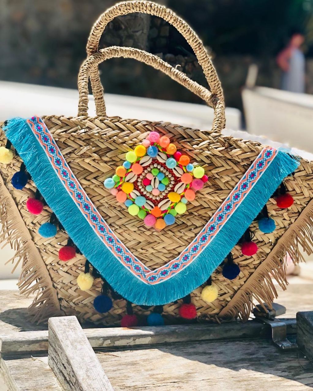 Raffia multicolor Fringes Bag  - 814f2-64229903_639129819923812_4489912071572484756_n.jpg