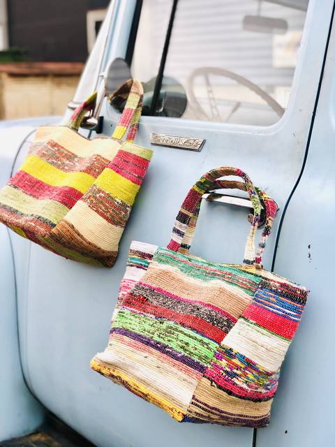 Rustic cotton shopper multicolor